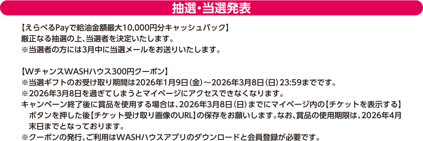 抽選・当選発表